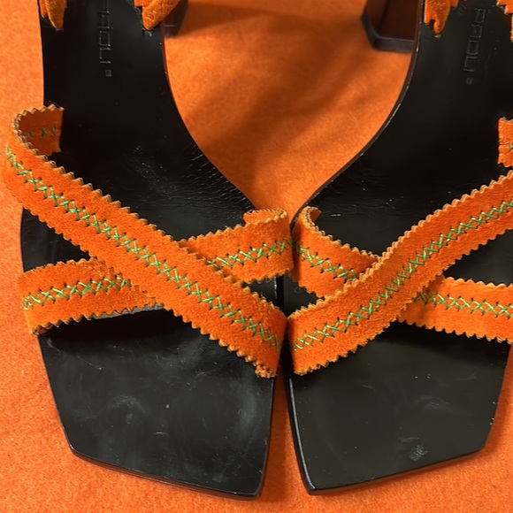 Beautiful Giancarlo Paoli Orange Sandals Size 40 - Picture 14 of 16